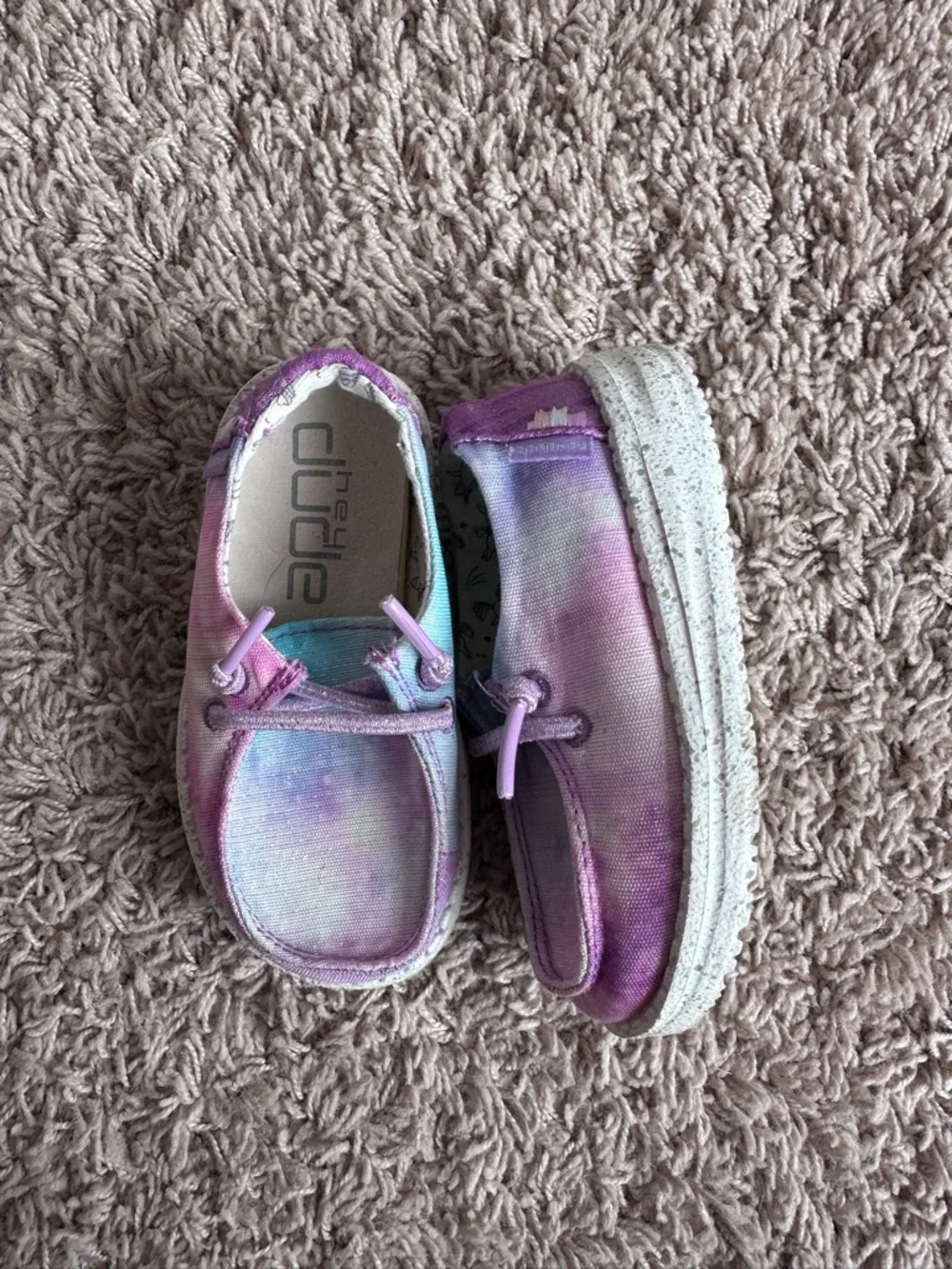 Hey Dude Kids Pastel Pink & Purple Tie-Dye Slip-On Sneakers - Picture 1 of 4